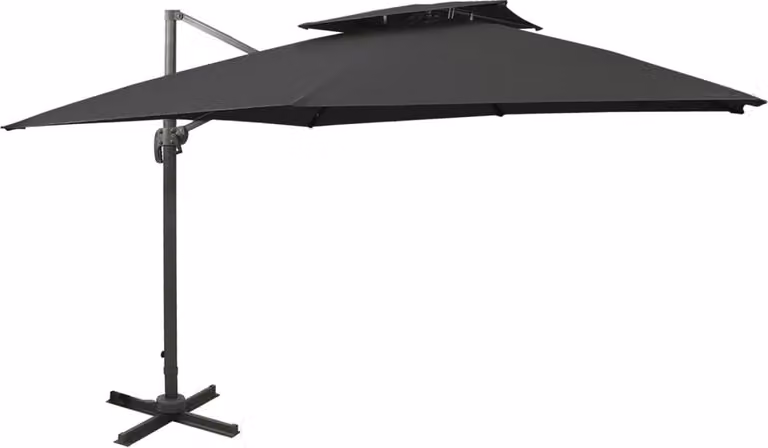 Maison Exclusive - Ombrellone a braccio con sistema di ventilazione 300x300 cm Nero