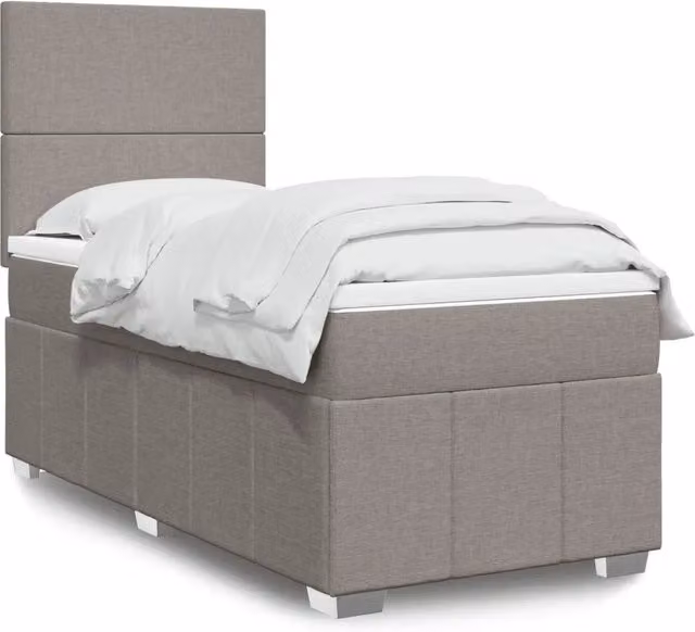 Giroletto a Molle con Materasso Tortora 100x200 cm in Tessuto 3291576
