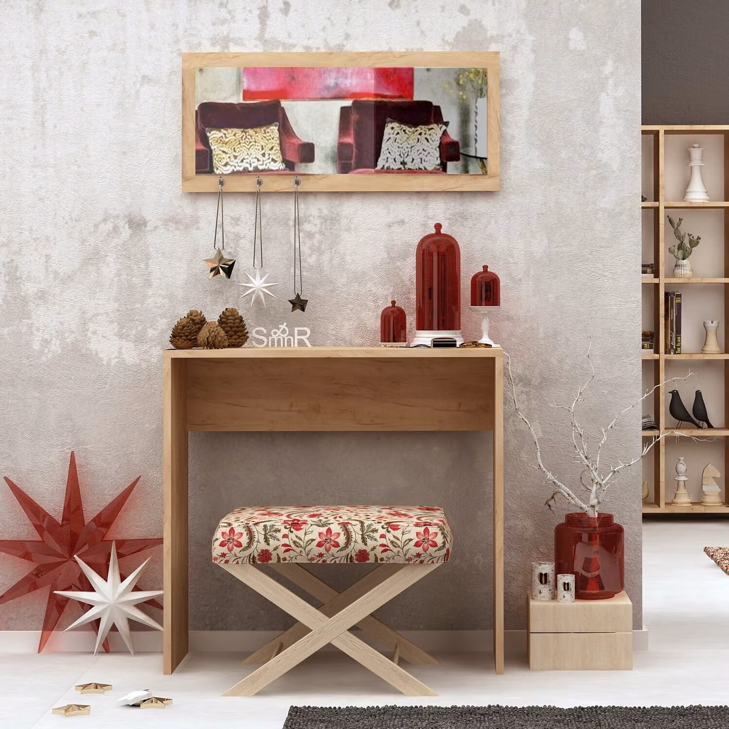 Skye Decor, Cosenza, credenza, rovere, 100% pannelli truciolari rivestiti in melamina, 80 x 30 x 82 cm