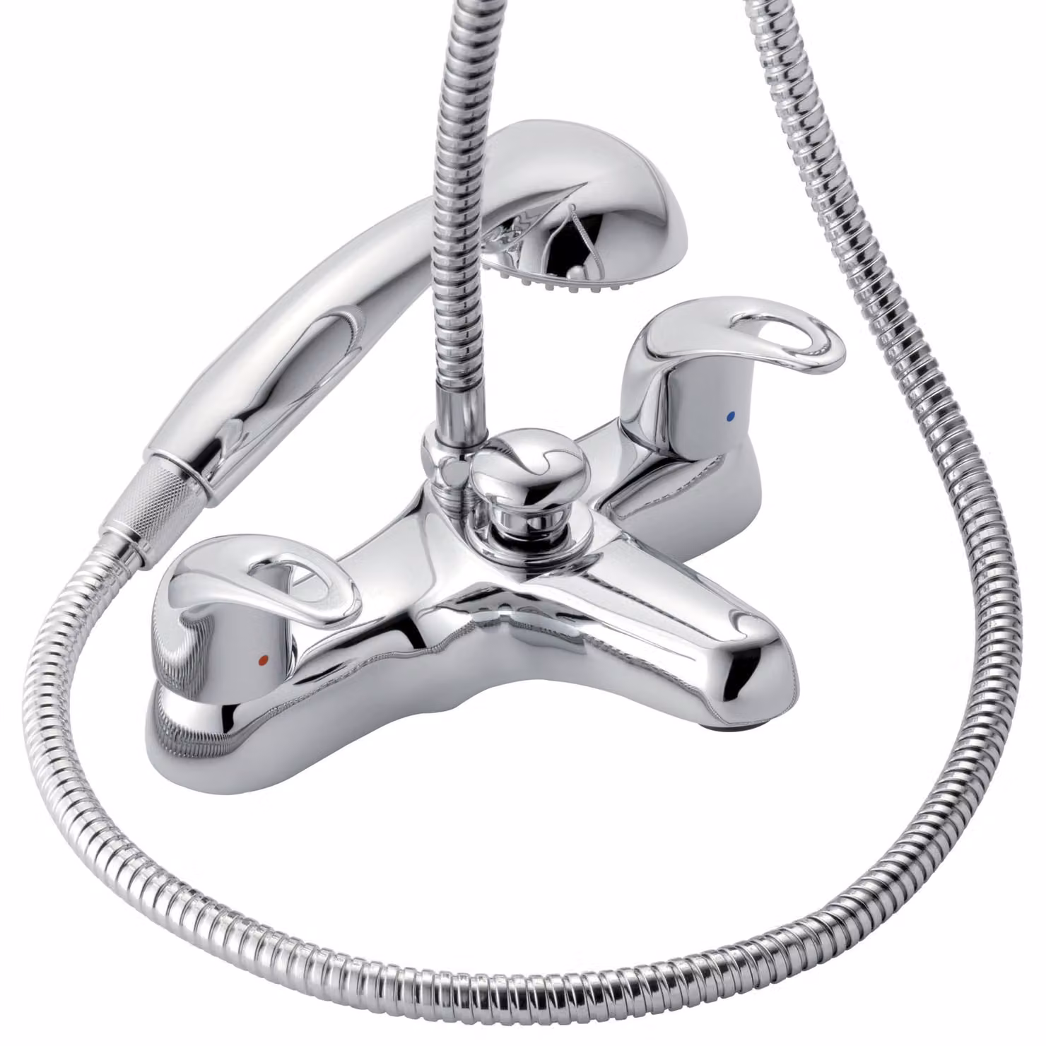 Miscelatore per bagno e doccia cromato, con doccetta manuale e deviatore
