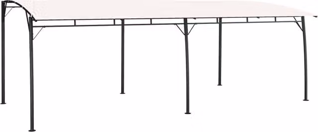 Tenda Parasole da Giardino vidaXL in Poliestere e Acciaio, Colore Beige/Bianco, L: 600 cm, P: 300 cm, H: 255 cm