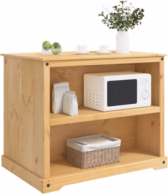 Carrello da Cucina 2 pz Cera di Miele 112 x 77 x 91,5 cm CFW5102601