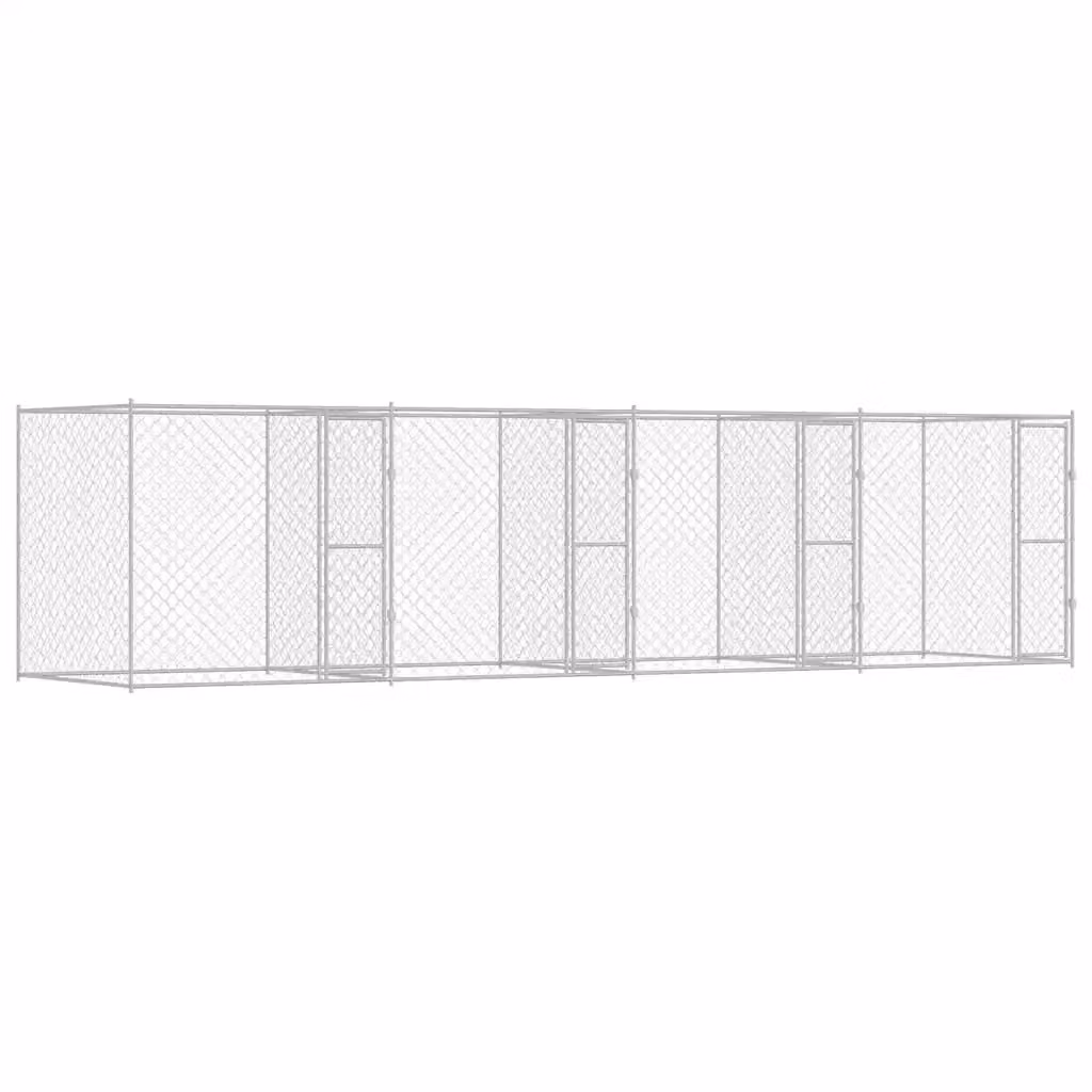 Gabbia per cani vidaXL in acciaio zincato argento L: 200 cm, P: 200 cm, H: 200 cm – 2