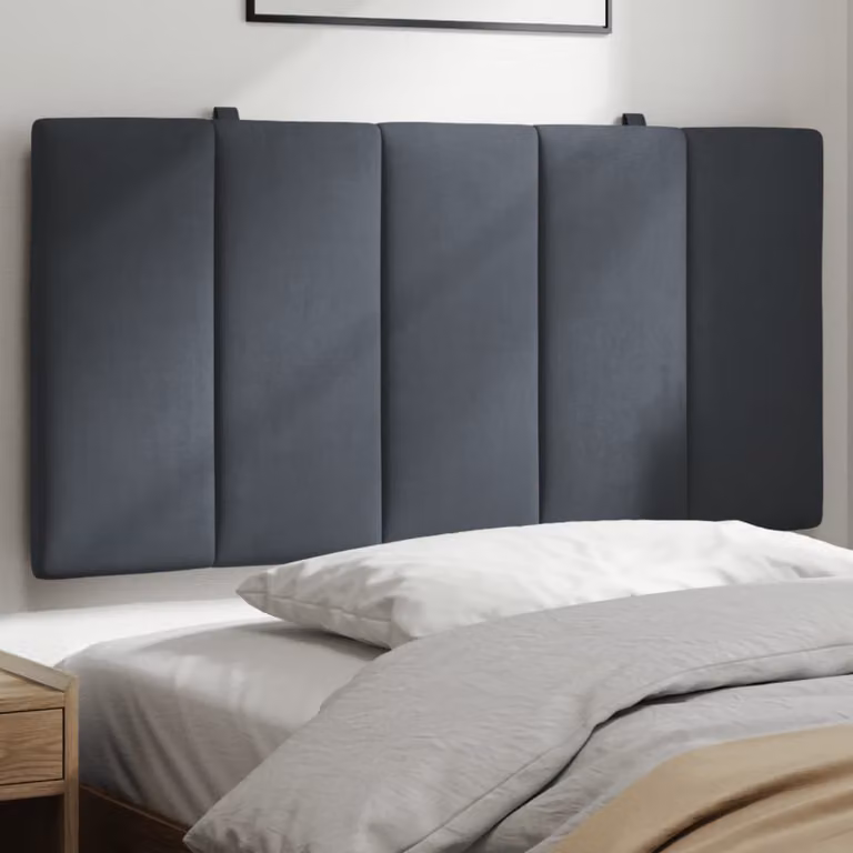 Cuscino testiera Hanko vidaXL in velluto grigio scuro, Larghezza: 100 cm