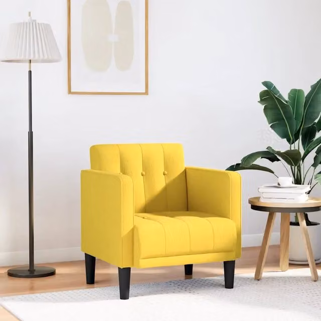 Poltrona Relax Design Mania con Braccioli in Tessuto Giallo