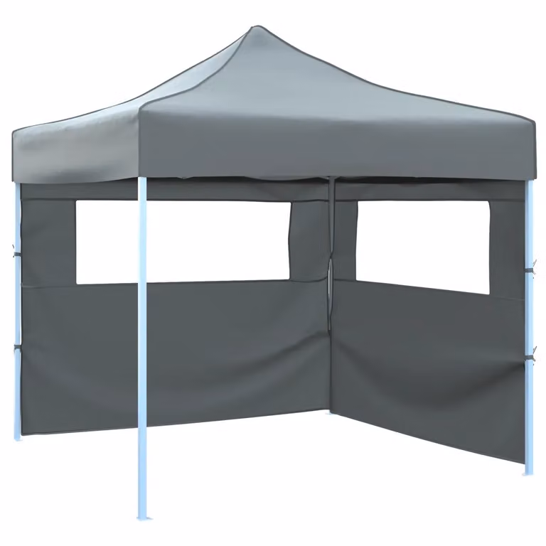 vidaXL Tendone per Feste Pieghevole Pop-Up con 2 Pareti, Antracite e Bianco, L/P/H: 3 x 3 x 2,91 m