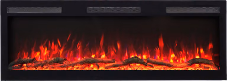 Camino elettrico AFLAMO Majestic 183 PRO - fiamma realistica - da parete o da incasso - 183x45x13 cm - camino elettrico decorativo LED con funzione di riscaldamento 750/1500 W