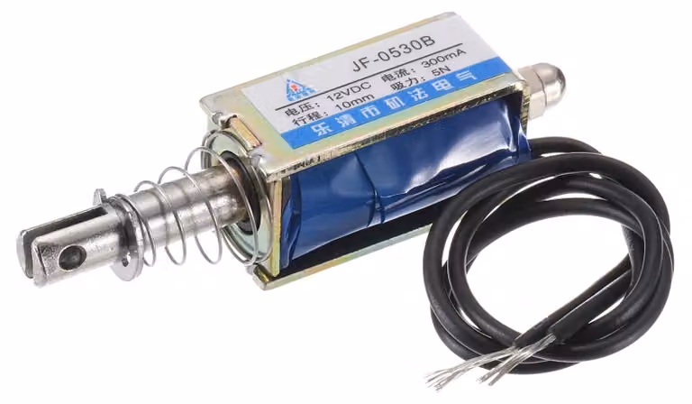 Elettromagnete solenoide a scorrimento, 12V DC, 0.3A, forza 5N, diametro del nucleo 10mm