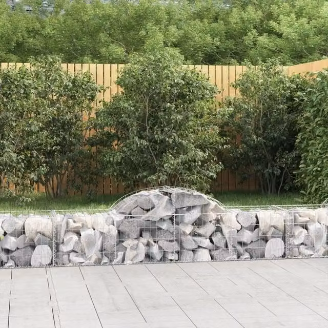 Cesti Gabbioni ad Arco 5 pz 200x50x40/60 cm Ferro Zincato 3146260