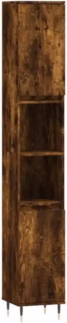 Armadietto da bagno rovere fumo 30 x 30 x 190 cm design industriale grande spazio di archiviazione in legno rovere fumo 02_0048986