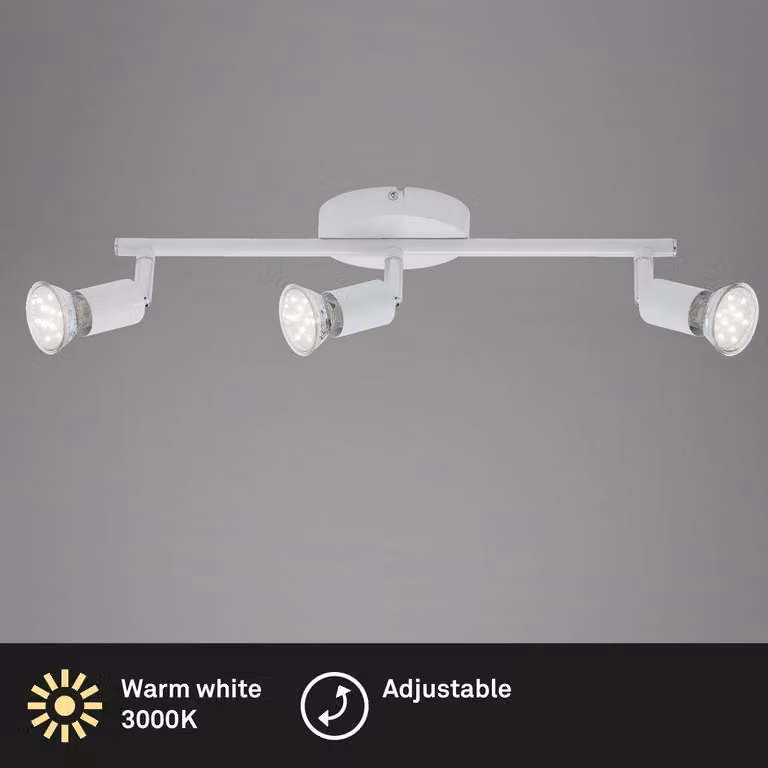 Plafoniera LED spot, 38,5 cm, 9 W, bianco, Briloner Leuchten