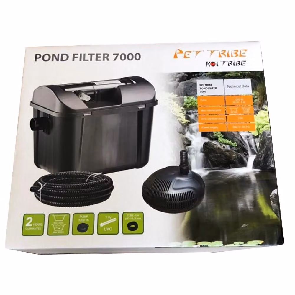Set Filtro per Laghetto Koi PET TRIBE con Pompa UVC 7000 l/h 7 W Colore Nero – 2