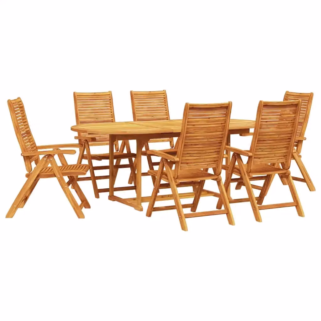Set da pranzo per giardino e terrazzo vidaXL in legno di acacia marrone composto da 7 pezzi – 2