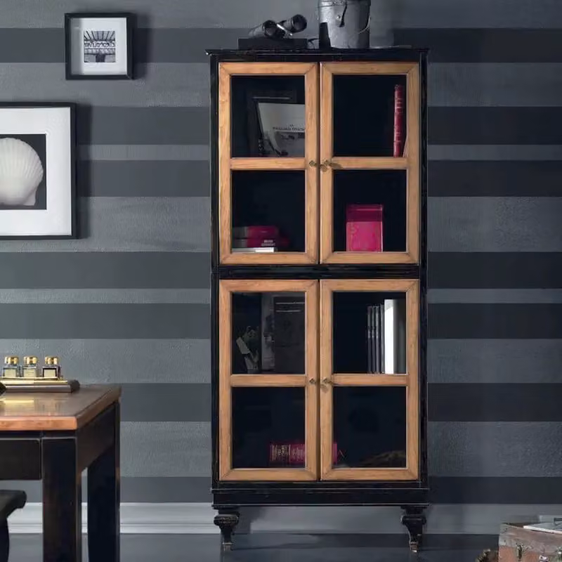Vetrina classica Mobili 2G con 4 ante in legno e vetro, L: 80 cm, P: 39 cm, H: 182 cm – 1