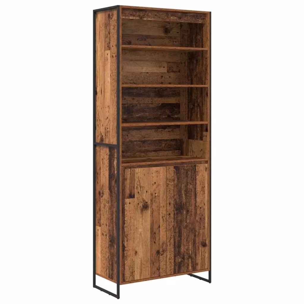 Armadio alto vidaXL in stile industriale in legno marrone con ante a battente e ripiani interni L/P/H: 79 x 36 x 200 cm – 2