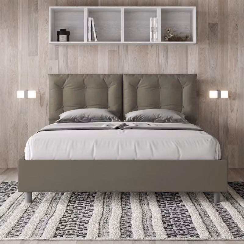Letto matrimoniale imbottito Annalisa Ityhome con contenitore in similpelle L: 160 cm, P: 222 cm, H: 110 cm – 2