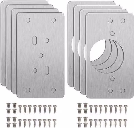 Piastre di riparazione per guarnizioni - Confezione da 8 pezzi - Acciaio inossidabile - Boccetta da 35 mm - Kit di riparazione per superfici di rotazione nascoste - Ampia applicabilità - Superficie di rotazione