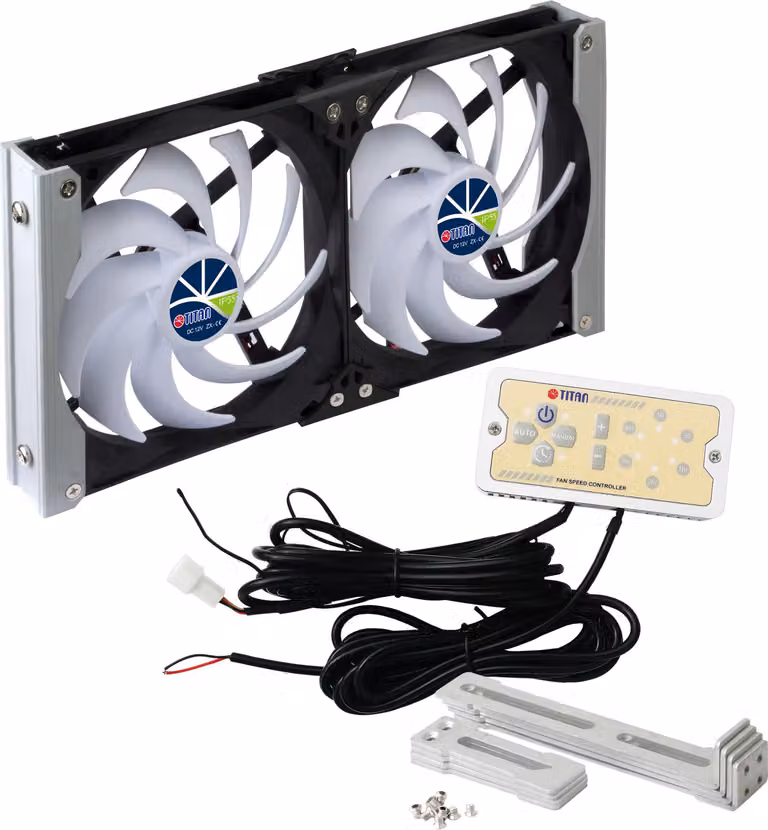 Titan TTC-SC20(A)/V2+ Frigorifero a doppia ventola 92x25mm IP55, raddrizzatore a timer