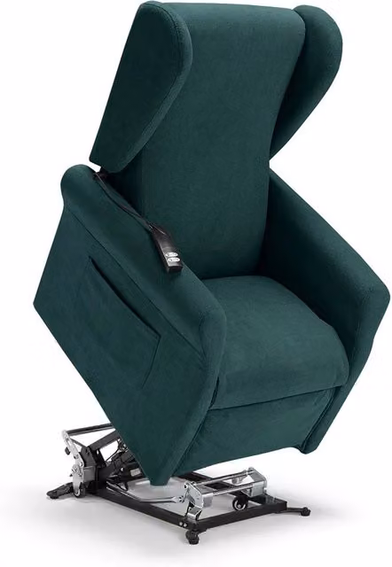 Poltrona relax elettrica Redokasa PISA con funzione alzapersona e reclinazione, 2 motori, tessuto antimacchia, colore Petrolio – 1