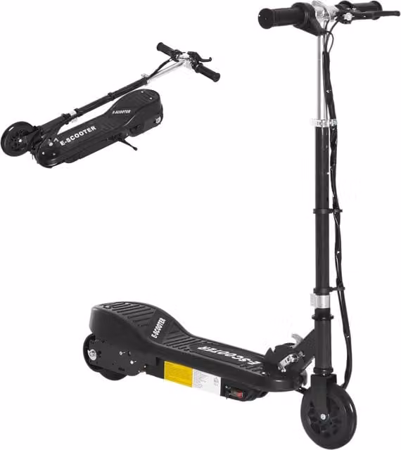 Monopattino Elettrico per Bambini Pieghevole da 120W, Velocità Max 12km/h, 74x36x69-91 cm, Nero