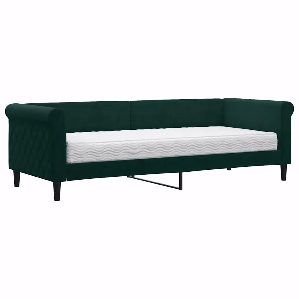 Divano Letto Moderno vidaXL in Velluto Verde per Soggiorno e Camera da Letto – 2