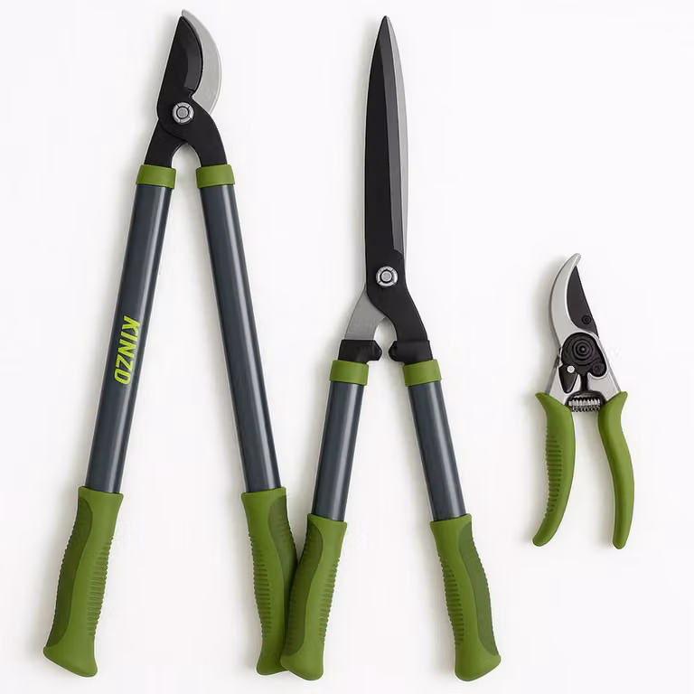 Kinzo GartenSet di cesoie per alberi - Set combinato di cesoie per alberi - 3 pezzi - Cesoie per alberi - Cesoie per rami - Cesoie per siepi