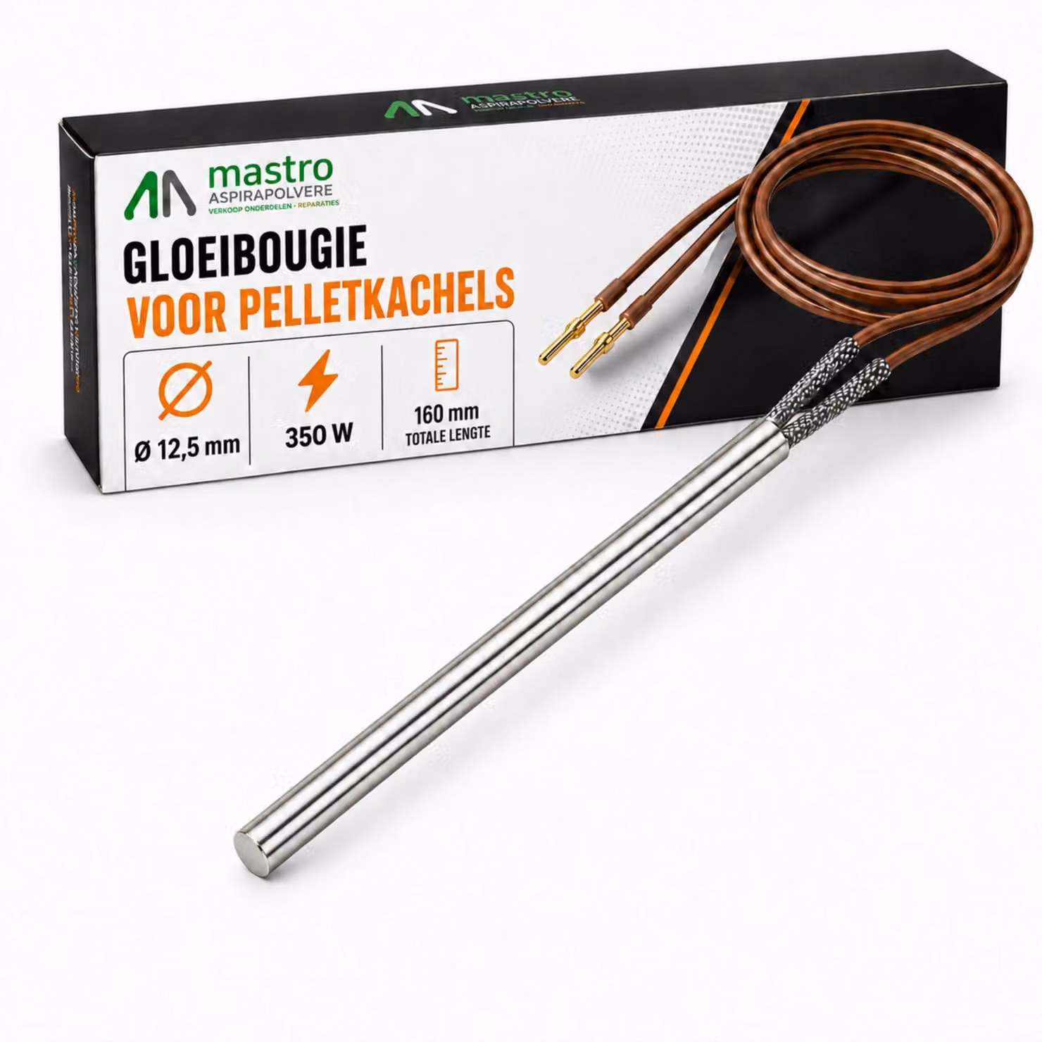 Candela per stufa a pellet, 350 watt, lunghezza 160 mm
