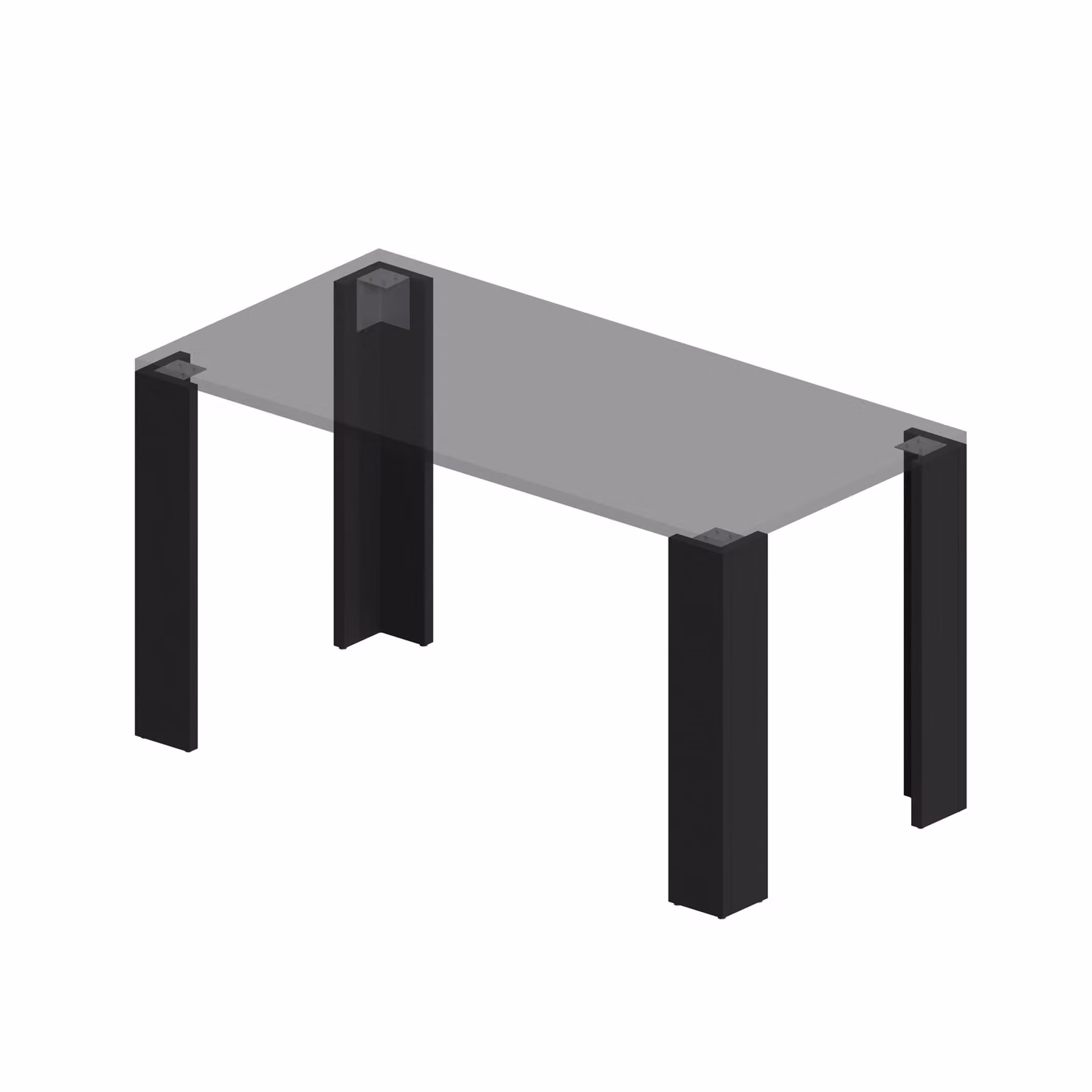 POKAR pattini per tavolo telaio tavolo in acciaio gamba tavolo fai da te scrivania industriale, colore:Nero, dimensioni:13x13x72 cm