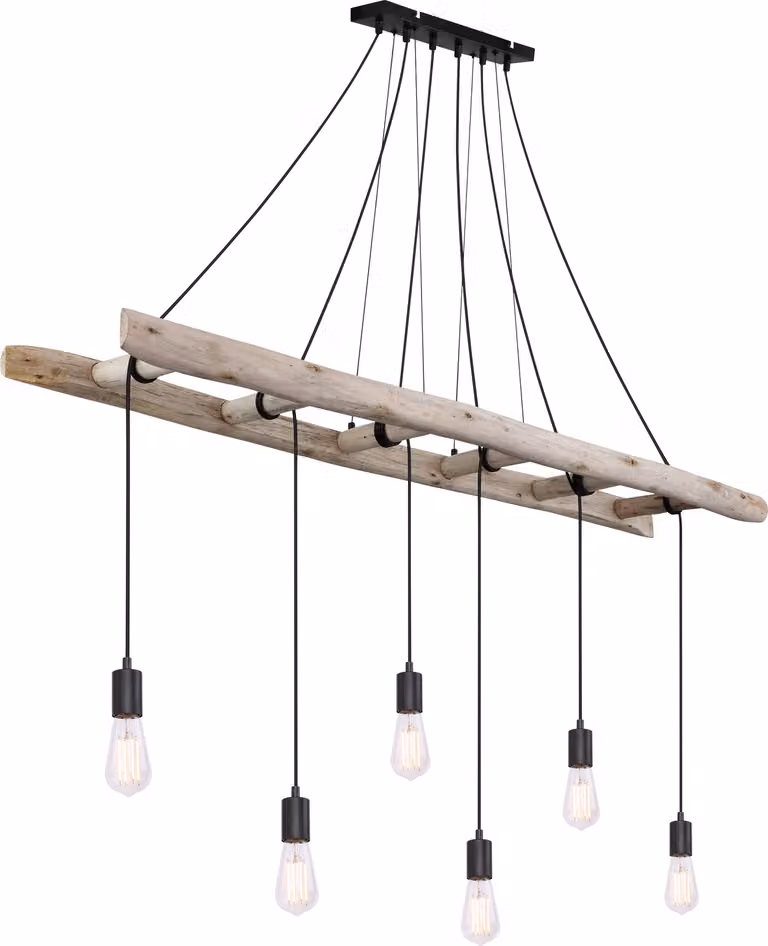 Globo Lighting Lampada a sospensione in legno color naturale, 6x E27
