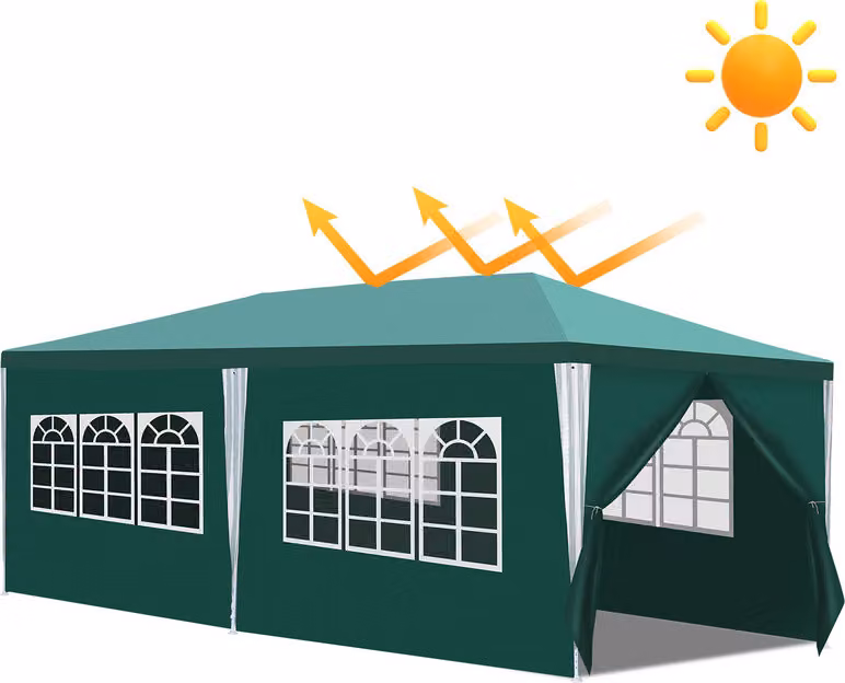 Jopassy gazebo da giardino con tubi a spirale e grandi finestre con 3 pannelli laterali rimovibili tenda portatile impermeabile tenda per feste, gazebo da giardino, per feste matrimoni campeggio