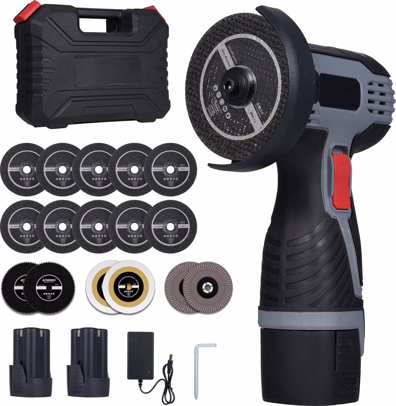 Smerigliatrice angolare brushless, 28.000 giri/min, display digitale, senza fili, con batteria da 16,8 V, 2.000 mAh per il taglio di piastrelle da pavimento