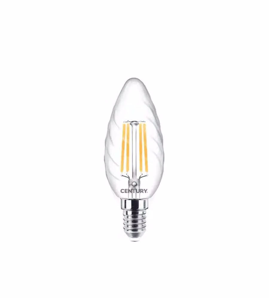 Century Italia Lampada LED E14 Tortiglione Clear 6W 2700K 806Lm