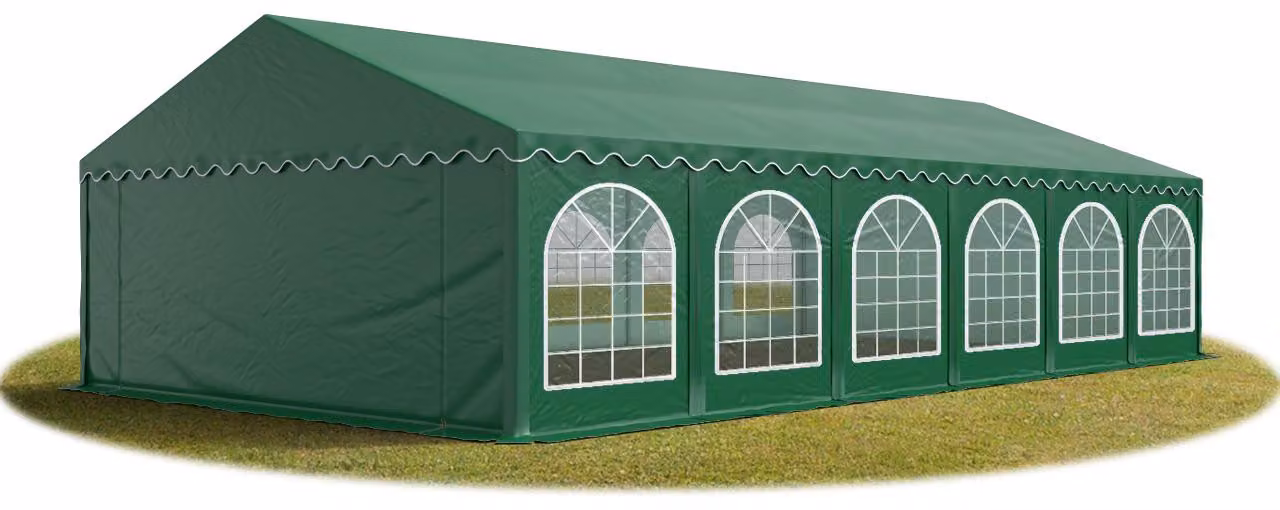 TOOLPORT 6x12 mTendone per feste PREMIUM PVC verde scuro 100% impermeabile Tendone da esterno Tenda party