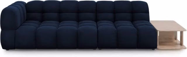 Divano modulare destro Sky di Cosmopolitan Design, 4 posti in velluto blu, L: 297 cm, P: 102 cm, H: 75 cm – 1
