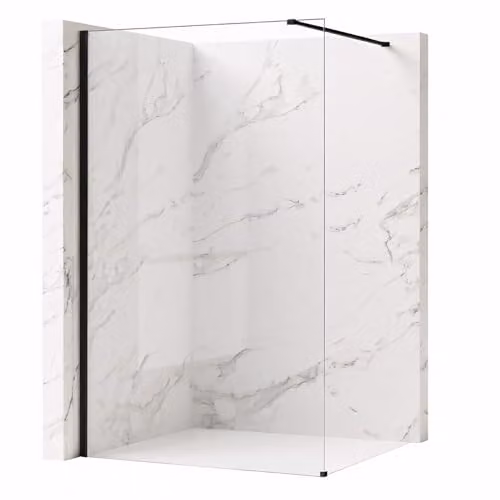 Rea Pannello doccia Flexi Transparent 70, nero