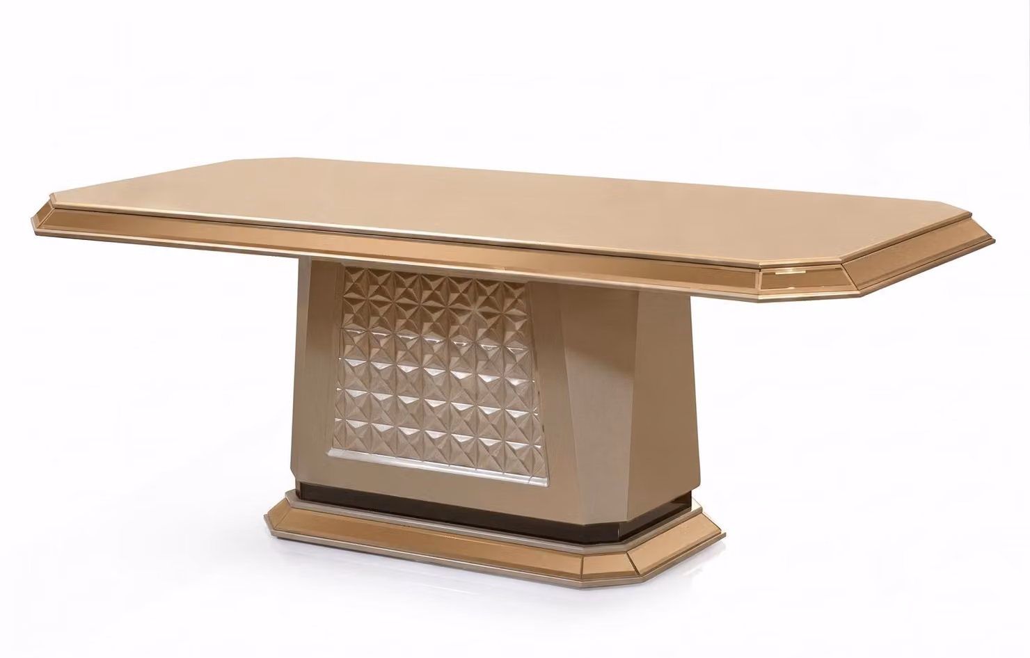 Tavolo da pranzo moderno, stile nuovo, color oro e grigio, forma rettangolare, per la cucina