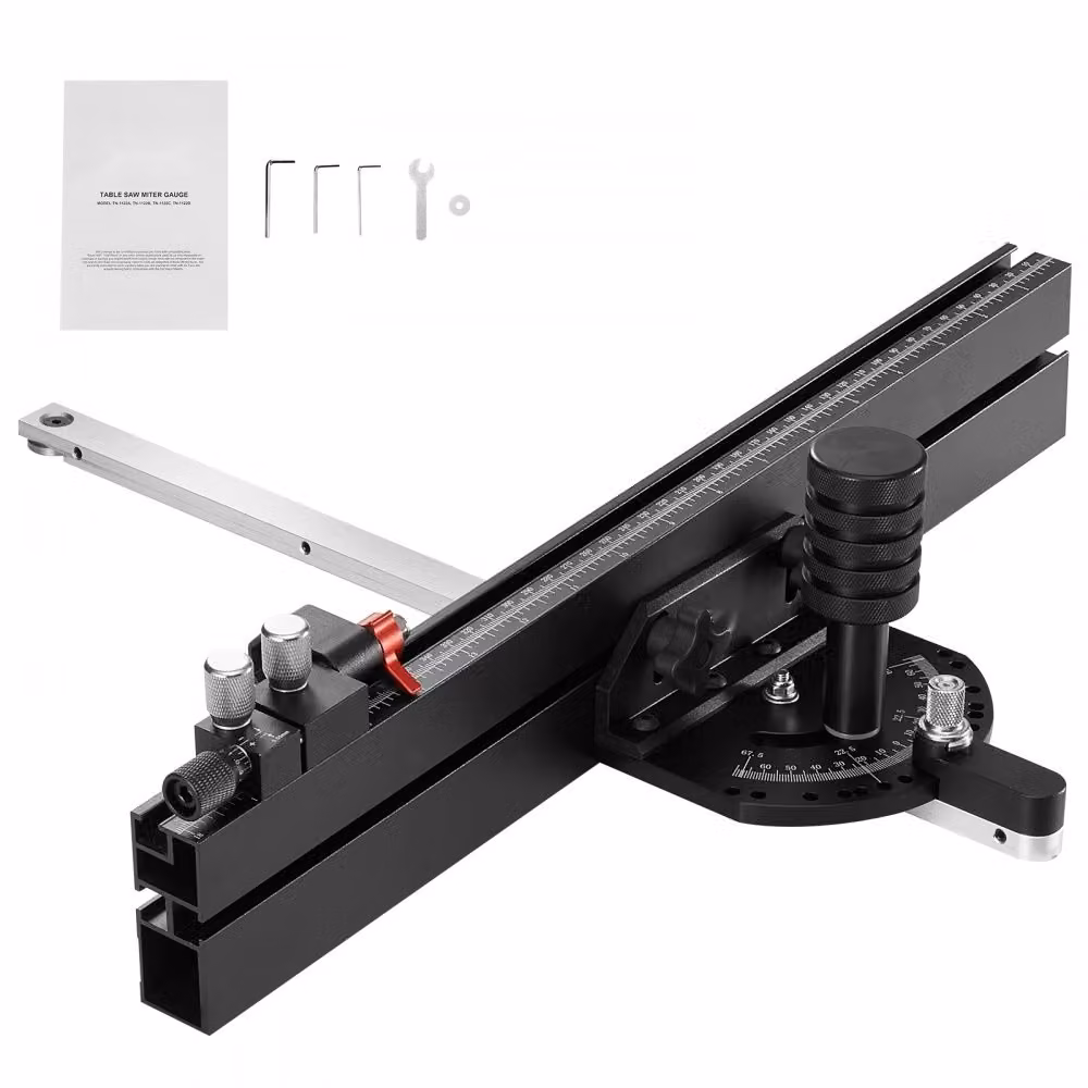 Guida obliqua di precisione - per seghe circolari da banco - con scanalatura standard - 3/4'' x 3/8'' di pollice - griglia 18''