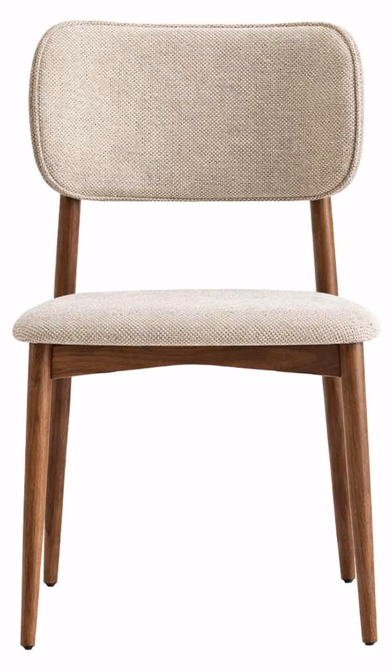 Sedia da pranzo in stile moderno, imbottitura morbida, beige, design elegante