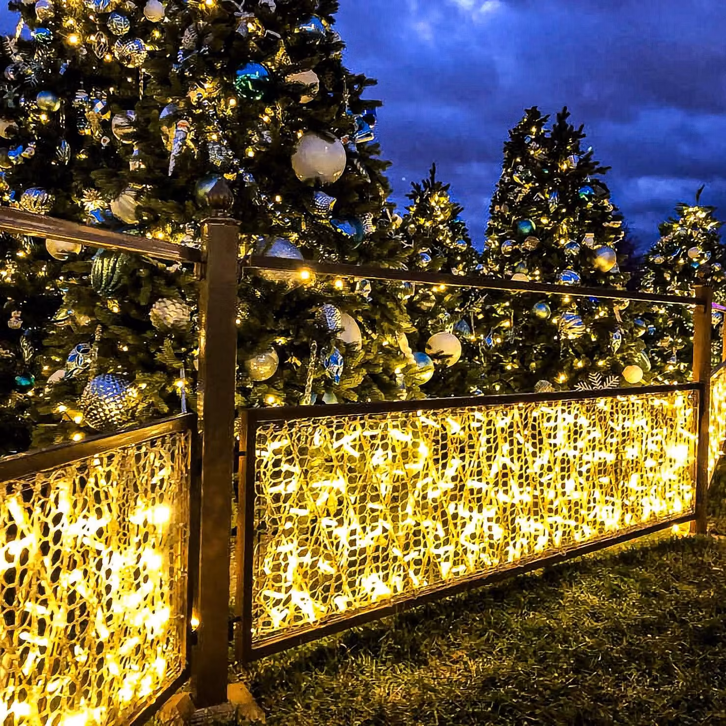 Rete luminosa a LED, dimensioni 2x2 metri, 204 LED, luce bianco caldo, grado di protezione IP44