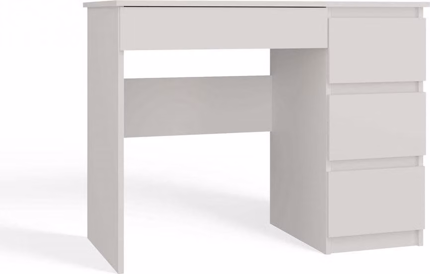 Scrivania funzionale con 4 cassetti "MIJAS destra" – Sostenibile e moderna | Colore: bianco | Dimensioni: 98x51x76 cm
