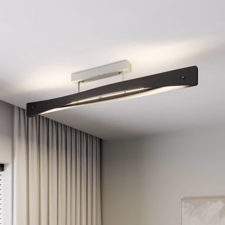 Plafoniera a LED Lian Quitani, dimmerabile, Nero, Soggiorno / Sala da pranzo, Alluminio, Design, Plafoniera LED