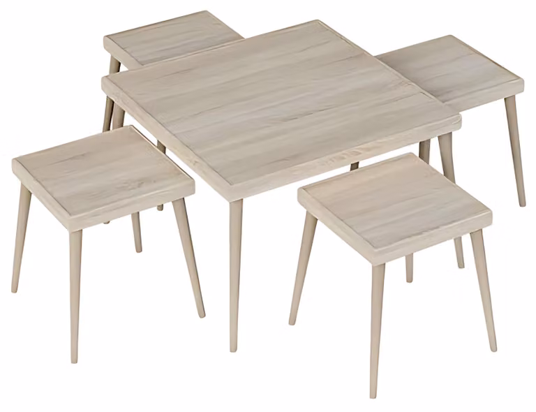 Wohnzimmer-Set Beige Holz Modern Elegant