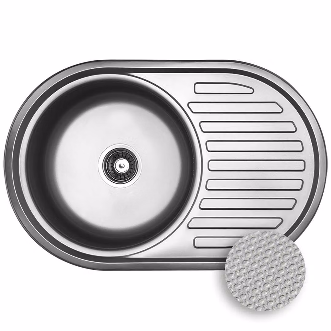 Lavello da cucina a 1 vasca in acciaio inox Lavello da cucina da incasso Lavello da cucina 77x50x15,5 cm con sgocciolatoio