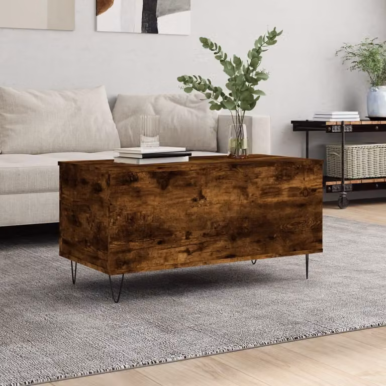 Maison Exclusive - Tavolino in rovere affumicato 90x44,5x45 cm Materiale ligneo