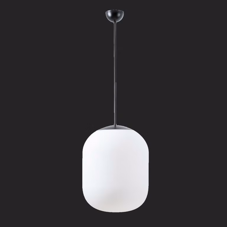 OSMONT TAN66469 TANIA P2 apparecchio a sospensione in vetro nero/bianco IP40 3000 K 41W LED combinazione di emergenza 3 h