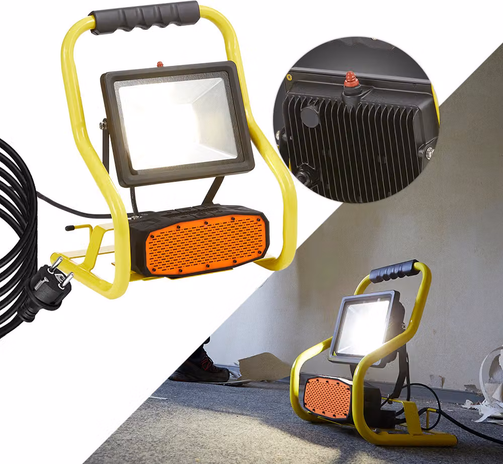 Faretto da cantiere a LED da 30 W, 4000 K, bianco luce diurna con altoparlante Bluetooth, IP44