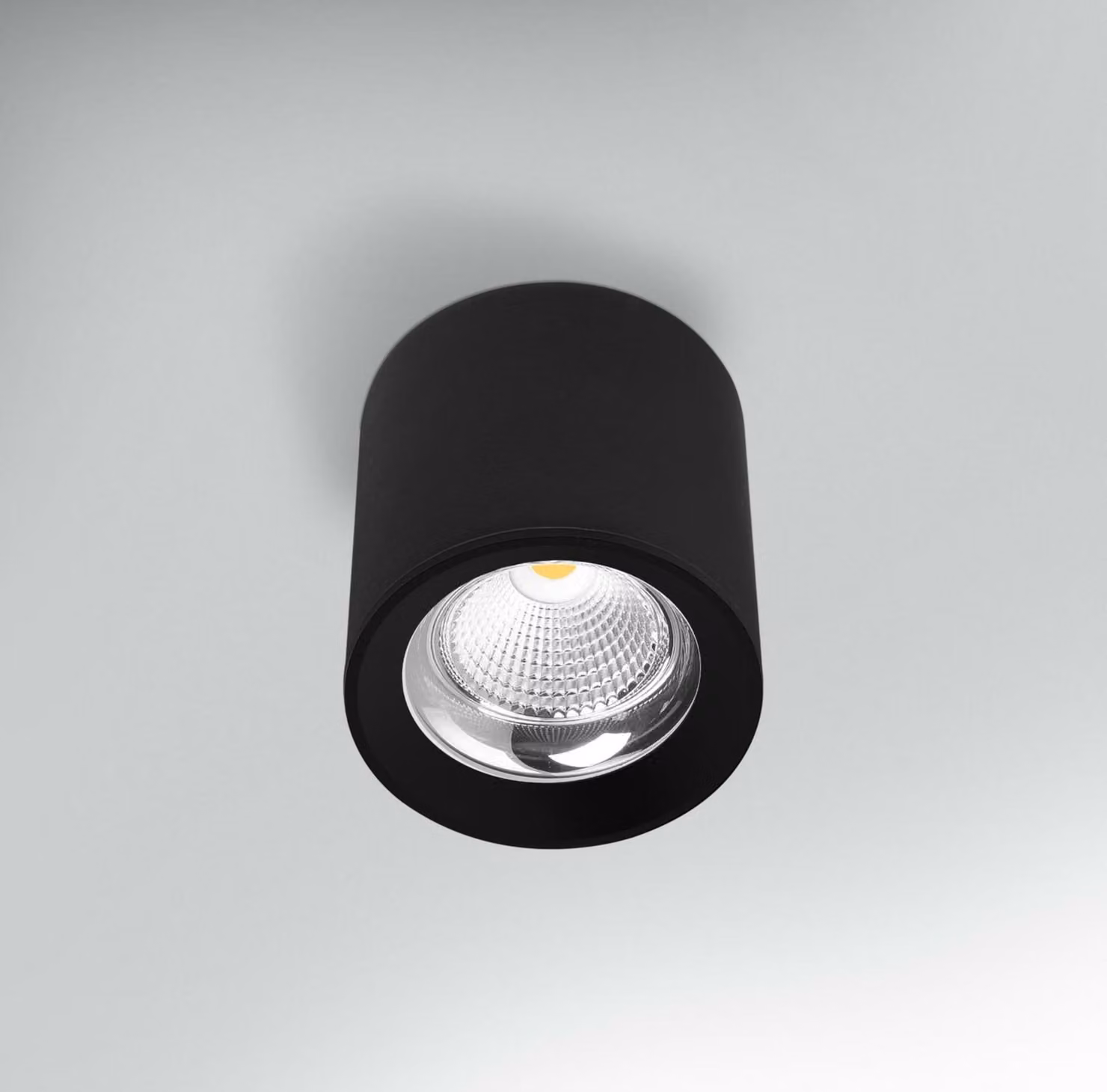 Plafoniera a LED CENTURY RONDO nera, diametro 130 x 155 mm, 15 W, 230 V, 3000 K, 45°C, grado di protezione IP20