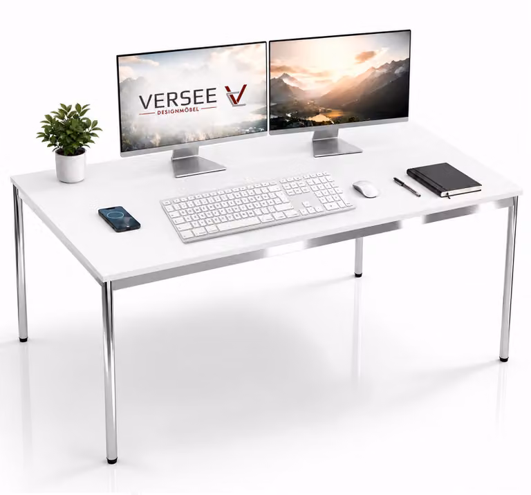 Scrivania / tavolo da conferenza VERSEE VST1 150x100 cm bianco - regolabile in altezza, stabile