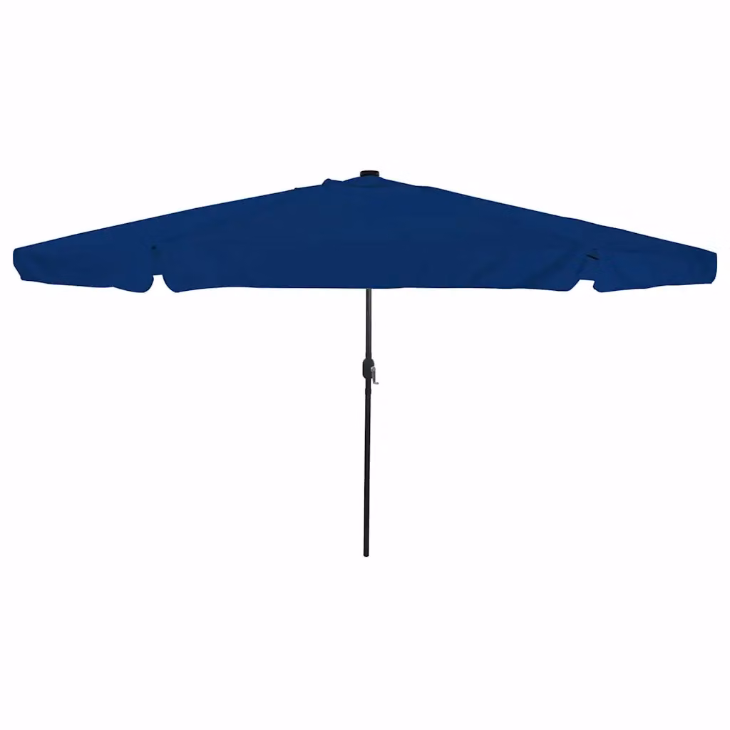 Ombrello da giardino rotondo vidaXL in poliestere blu con struttura in acciaio L/P/H: 395 x 395 x 245 cm