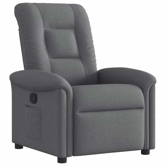 Poltrona | Sedia Relax Reclinabile in Tessuto Grigio Scuro